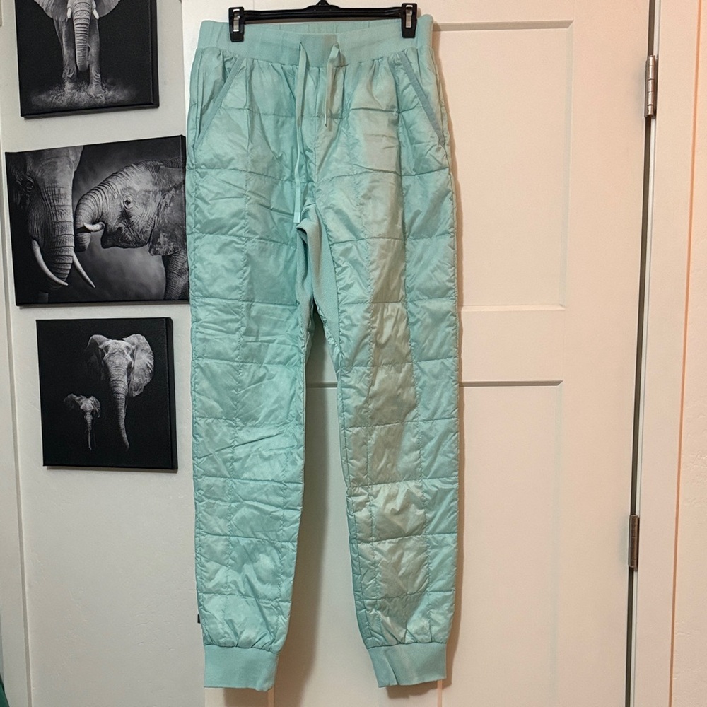 Women's Aqua Quilted Joggers